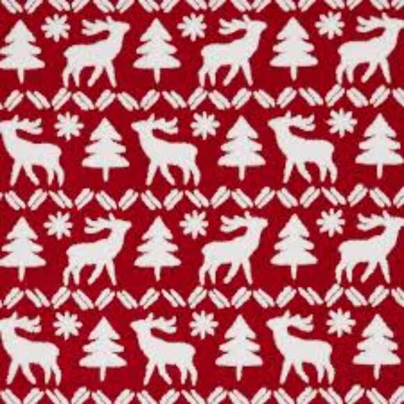 Vera Bradley Crew Socks Reindeer Intarsia Red White - Picture 2 of 2
